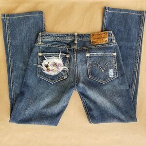 Vintage Rebel mono floral distressed jeans 27